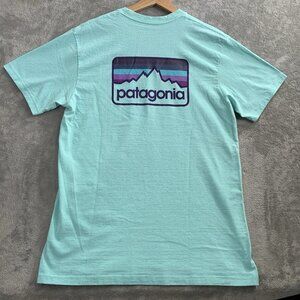 Patagonia Responsibili-Tee T-Shirt Men’s Large Green Logo Graphic Print Gorpcore